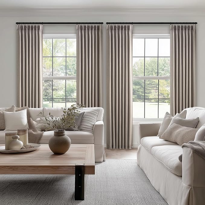 Topfinel Pinch Pleated Curtains 90 Inches Long 2 Panels Set, Burlywood Semi - Image 6