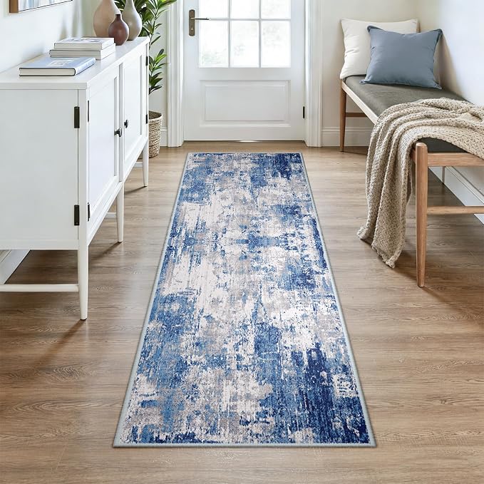Washable Area Rugs 3x7 Non-Slip Modern Abstract Soft - Image 2