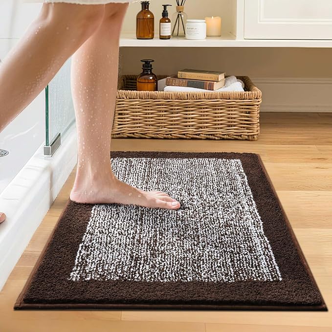 Bathroom Rugs 24x17 Non Slip Washable, Soft Absorbent Quick Dry Mats - Image 2