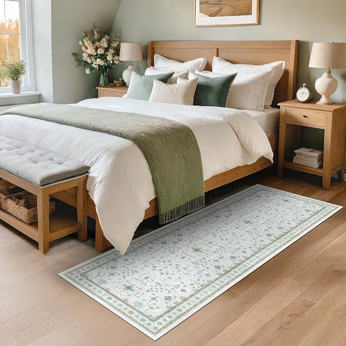 Hazo Haus Washable Oushak Bathroom Runner Rug 2x5 - Image 6