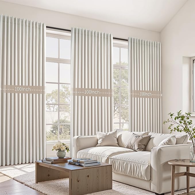Extra Wide 100 Inch Length Blackout Curtains & Drapes 90 Inches Long 2 Panels - Image 3