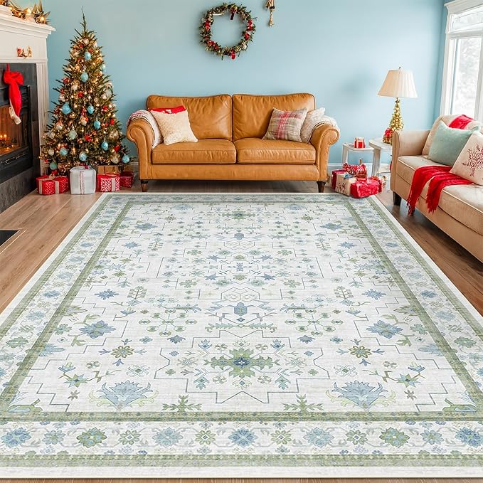 Hazo Haus Blue and Green Living Room Rug 8x10 - Image 9