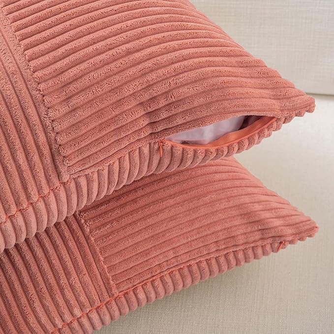 Fancy Homi 2 Packs Coral Lumbar Decorative Throw Pillow Covers 20x28 Inch - Image 4