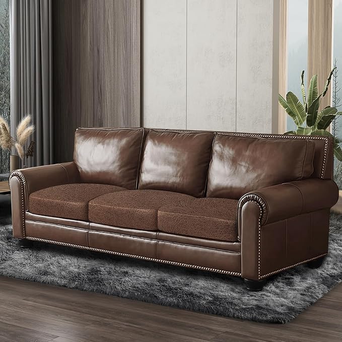 Leather Look Couch Cushion Covers Sofa Seat Slipcovers Sets Couches Furniture - Image 8