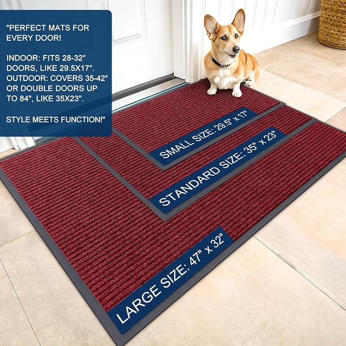 OLANLY Front Door Mat 59x40, Waterproof Heavy-Duty Indoor Outdoor Doormat | - Image 2