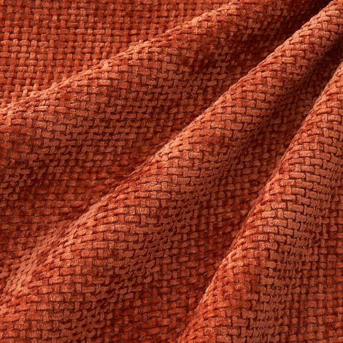 MIULEE Decorative Chenille Fall Pillow Covers Burnt Orange 20x20 Pack of 4 | - Image 2