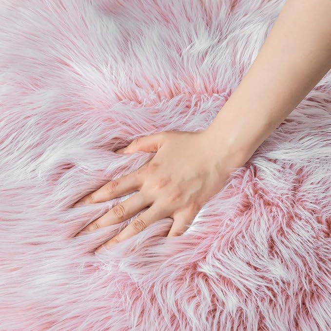 Ashler faux fur rug, Fluffy Shaggy Area Rug Ultra Soft 3 x 5 Feet Rectangle Fur - Image 3