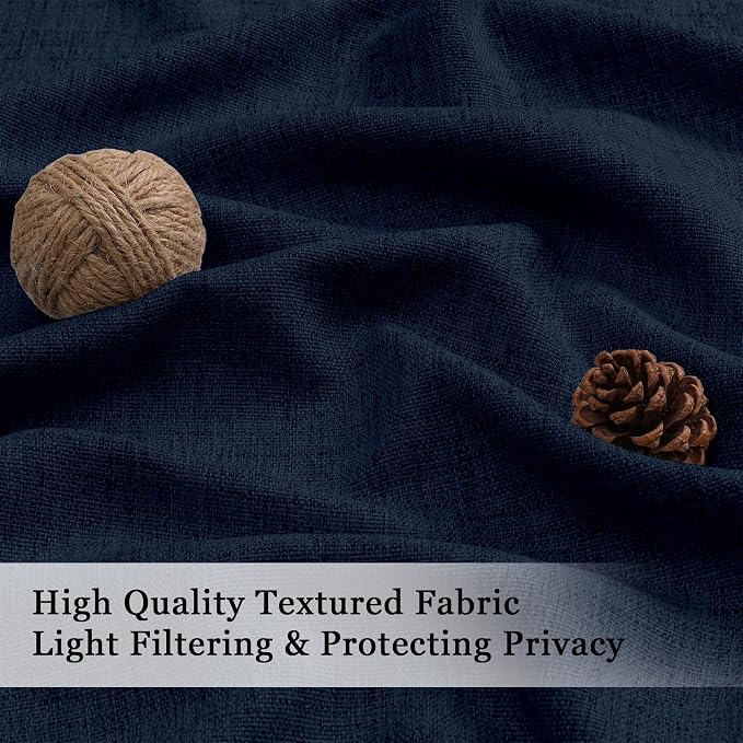 OWENIE Navy Blue Valances for Windows 1 Pcs 18 Inch Length, Light Filtering - Image 2