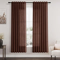 Nanspring Rustic Brown Linen Curtains 72 Inch Length by Nanspring
