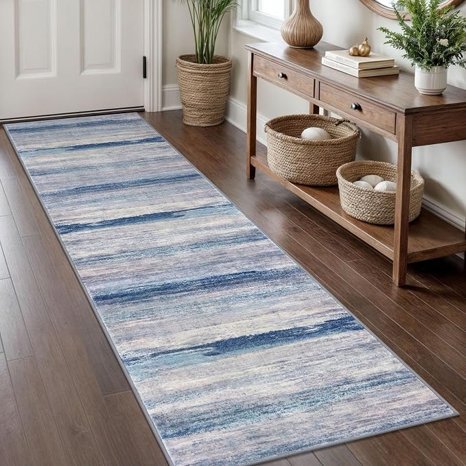KOZYFLY Modern Abstract Hallway Runner Rug, 2x8 Washable Rug Runner Non-Slip by KOZYFLY