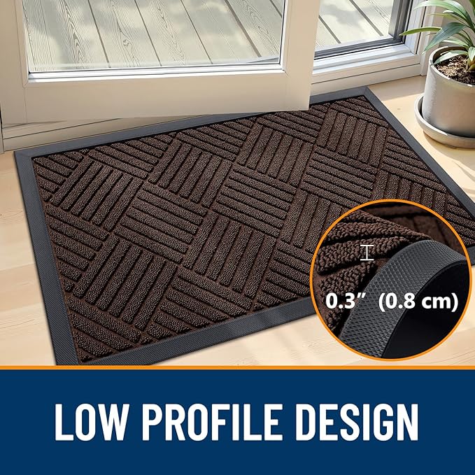 OLANLY Front Door Mat Outside Entrance 29.5x17, Heavy Duty Sturdy Natural - Image 5