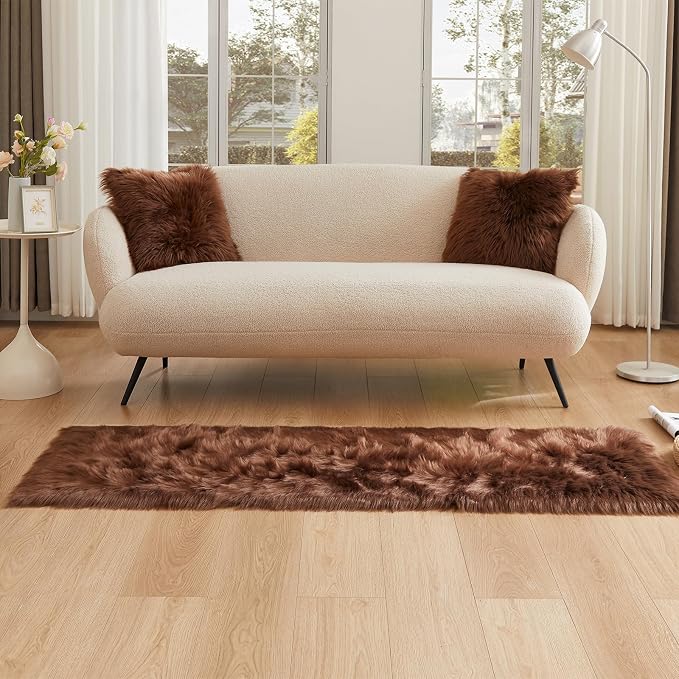 EasyJoy Ultra Soft Fluffy Rugs Faux Fur Rug Chair Cover Seat Pad Fuzzy Area Rug - Image 7