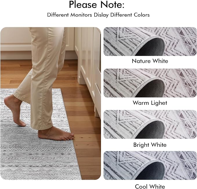 3x4 Washable Entryway Area Rug: Moroccan Small Runner Rug - Image 8