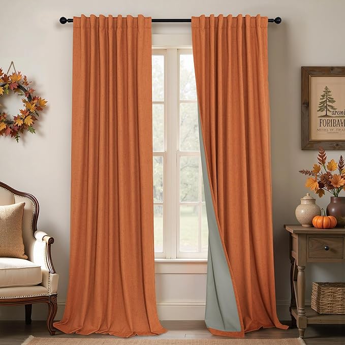 Pitalk Blackout Burnt Orange Curtain by Pitalk