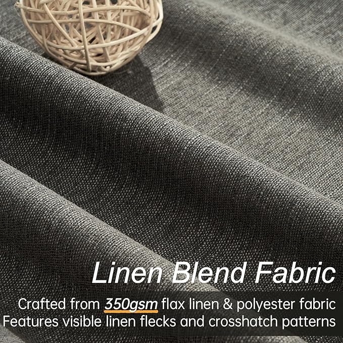 Topfinel 105 Inch Long Linen Blackout Curtains - Image 3