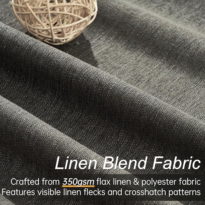 102 Inch Long Charcoal Gray Blackout Curtains - Image 2
