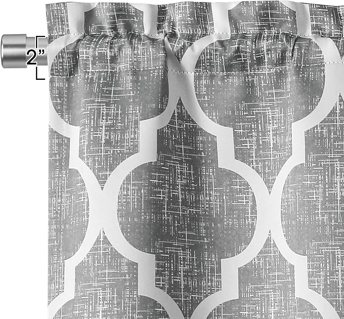 Beauoop Lattice Blackout Window Valance Curtain Panels Thermal Insulated Noise - Image 3