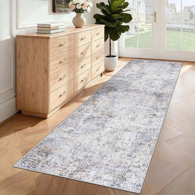 XLUEZ 2x8 Runner Rug for Hallway, Washable Modern Abstract Runner Rugs Neutral - Image 4