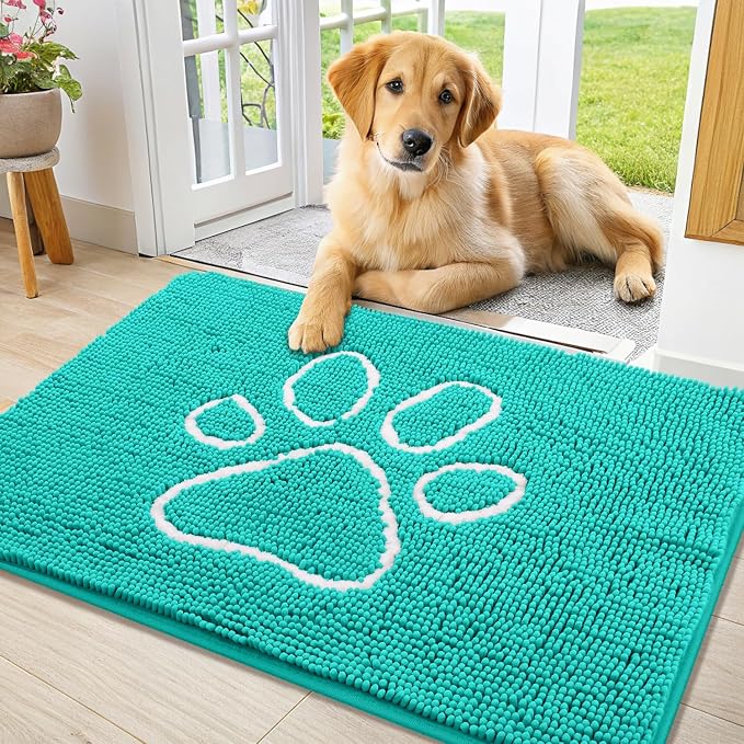 Smiry Dog Door Mat for Muddy Paws, Absorbent Dirt Trapper Non Slip Quick Dry by Smiry