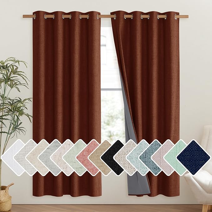 NICETOWN 100% Absolutely Blackout Linen Curtains by NICETOWN