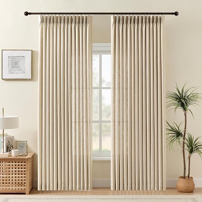 IVAPUPU Pinch Pleated Curtains 90 Inch Length 2 Panels by IVAPUPU