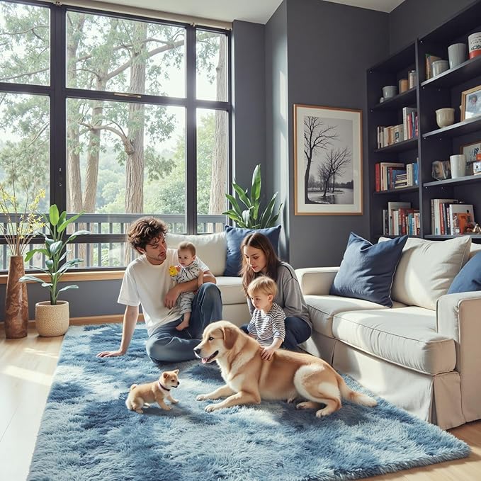 Super Soft Shaggy Area Rugs for Bedroom 4x6 Feet, Shaggy Plush Living Room Shag by Junhejiamei