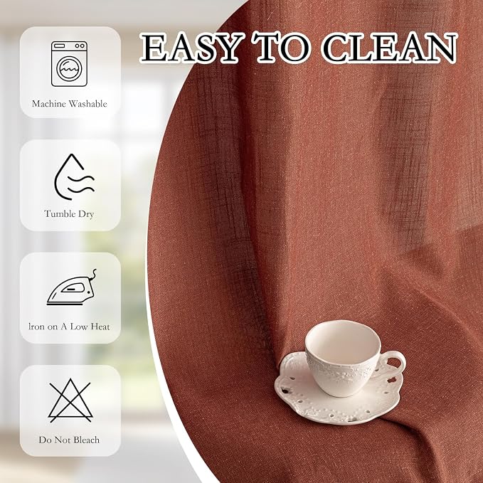 MYSKY HOME Semi Sheer Curtains 72 Inch Length - Image 8