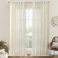 LAMIT 102 inch Long Linen Curtains 2 Panels by LAMIT