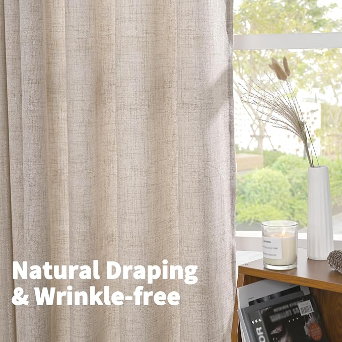 YoungsTex Natural Linen Curtains 48 Inch Length - Image 5