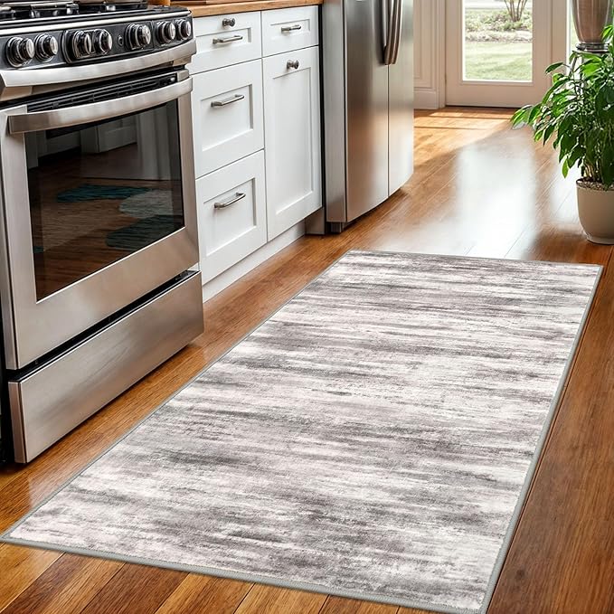 KOZYFLY Abstract Modern Washable 3x5 Area Rug Non-Slip Large Kitchen & Entryway - Image 3