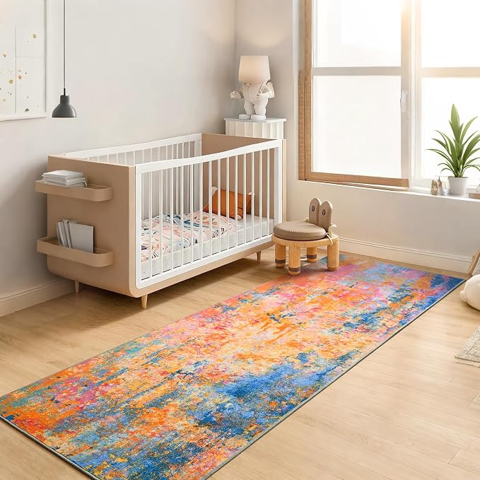2x6 Rainbow Rug Runners for Hallways Kitchen Runner Rug Non Slip Washable - Image 4