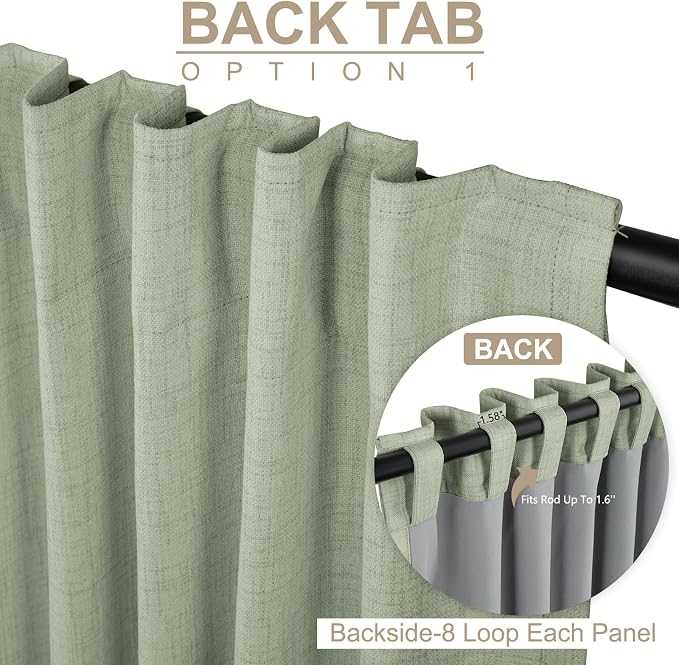 100% Blackout Shield Linen Blackout Curtains - Image 3