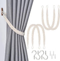 NICEEC 4 Pack Natural Cotton Rope Curtain Tiebacks Elegant Boho Style by NICEEC