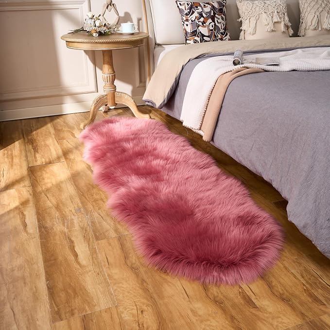EasyJoy Ultra Soft Fluffy Shaggy Area Rug Faux Fur Rug Chair Cover Seat Pad - Image 6