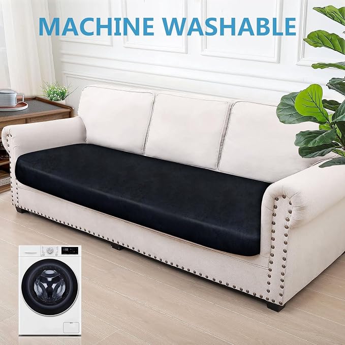 Leather Look Couch Cushion Covers Sofa Seat Slipcovers Sets Couches Furniture - Image 2