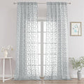 Chyhomenyc Extra Long Light Grey Sheer Curtains 108 Inch Length 2 Panels Set by Chyhomenyc
