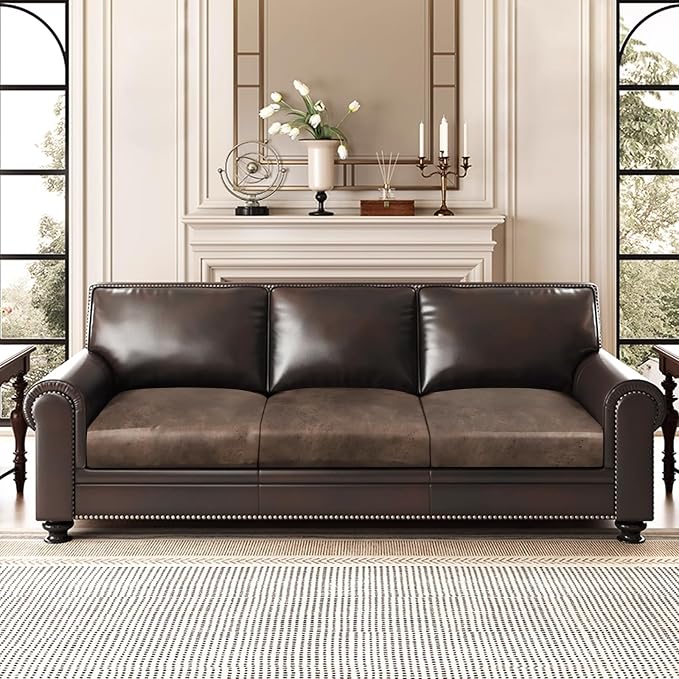 Leather Look Couch Cushion Covers Sofa Seat Slipcovers Sets Couches Furniture - Image 2