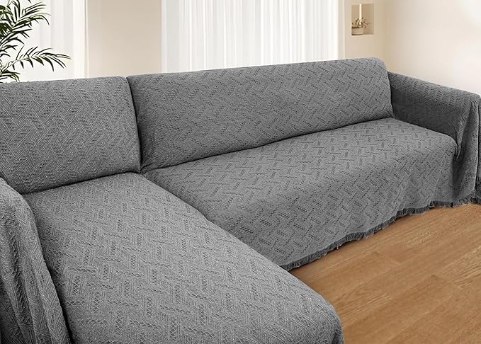 HOMERILLA Sectional Couch Covers 2 Pieces L Shaped Sofa Cover by HOMERILLA
