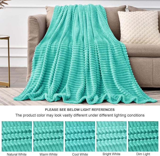 BEDELITE Fleece Blanket Twin Size – 3D Ribbed Jacquard Soft and Warm Decorative - Image 6