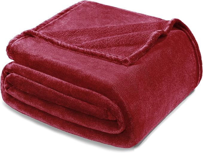 Exclusivo Mezcla Fleece Deep Red Throw Blanket - Image 8