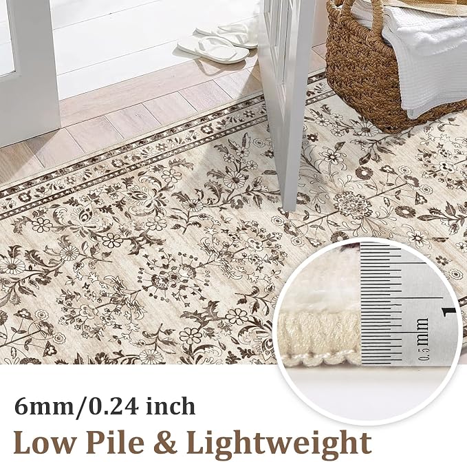 Yamaziot Washable Runner Rug 2x10 – Floral Non Slip Boho Hallway Runner Rug - Image 2