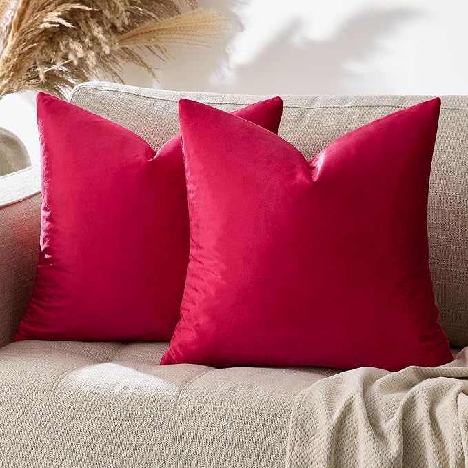 GIGIZAZA Decorative Throw Pillow Covers 26x26, Velvet Sofa Boho Cushion Pillows by GIGIZAZAFocusingonhomedecoration