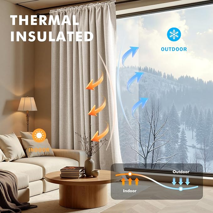 MIULEE 100% Blackout Linen Curtains - Image 4
