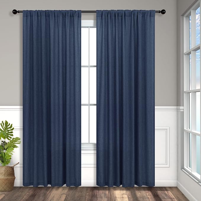 Navy Blue Curtains 84 Inch Length - Image 8