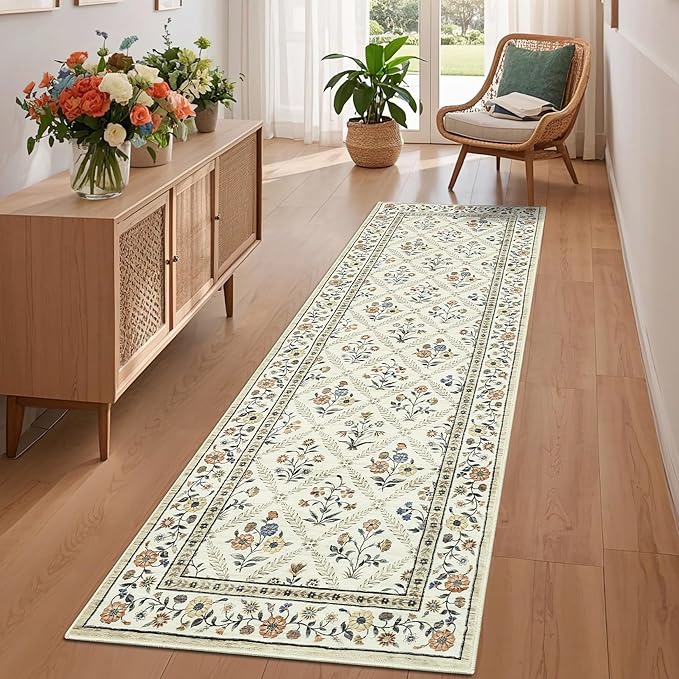 Washable Kitchen Rugs Non Slip 2x6 Hallway Runner Rug Stain Resistant Low Pile by GarveeHome
