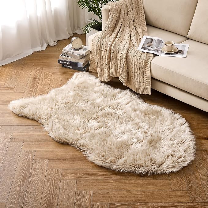 MIULEE Luxury Super Soft Fluffy Area Rug Faux Fur Plush Large Sheepskin Rug - Image 6