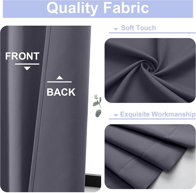 Simplebrand Ava Grey Blackout Curtains - Image 3