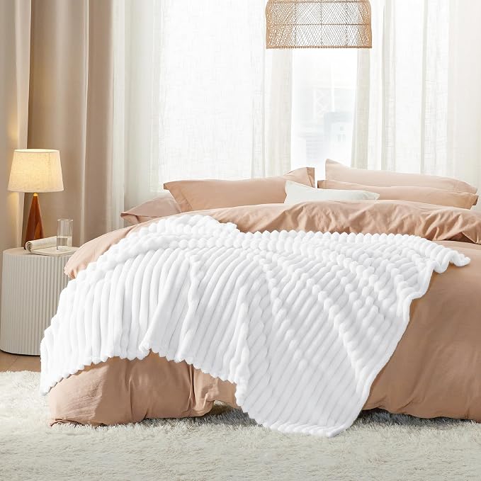 Bedsure GentleSoft Bright White Throw Blanket - Image 6