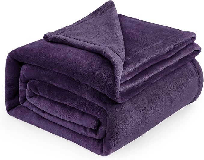 Bedsure GentleSoft Purple Fleece Blankets King Size by BEDSURE