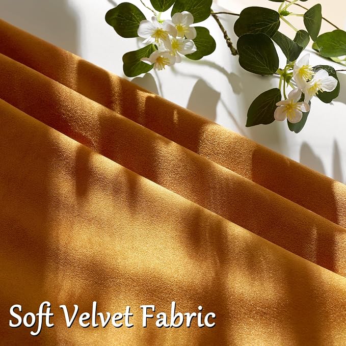 GIGIZAZA Orange Velvet Pillow Covers 26x26 Decorative Pillows Pack of 2 | Throw - Image 5